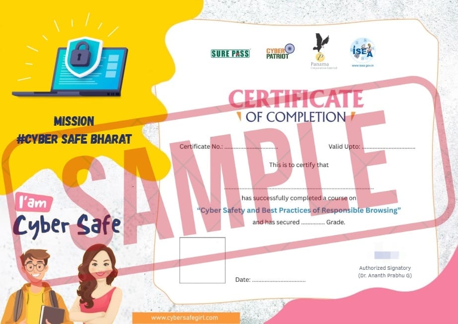 Cyber Safe Girl 8.0 Certificate Template